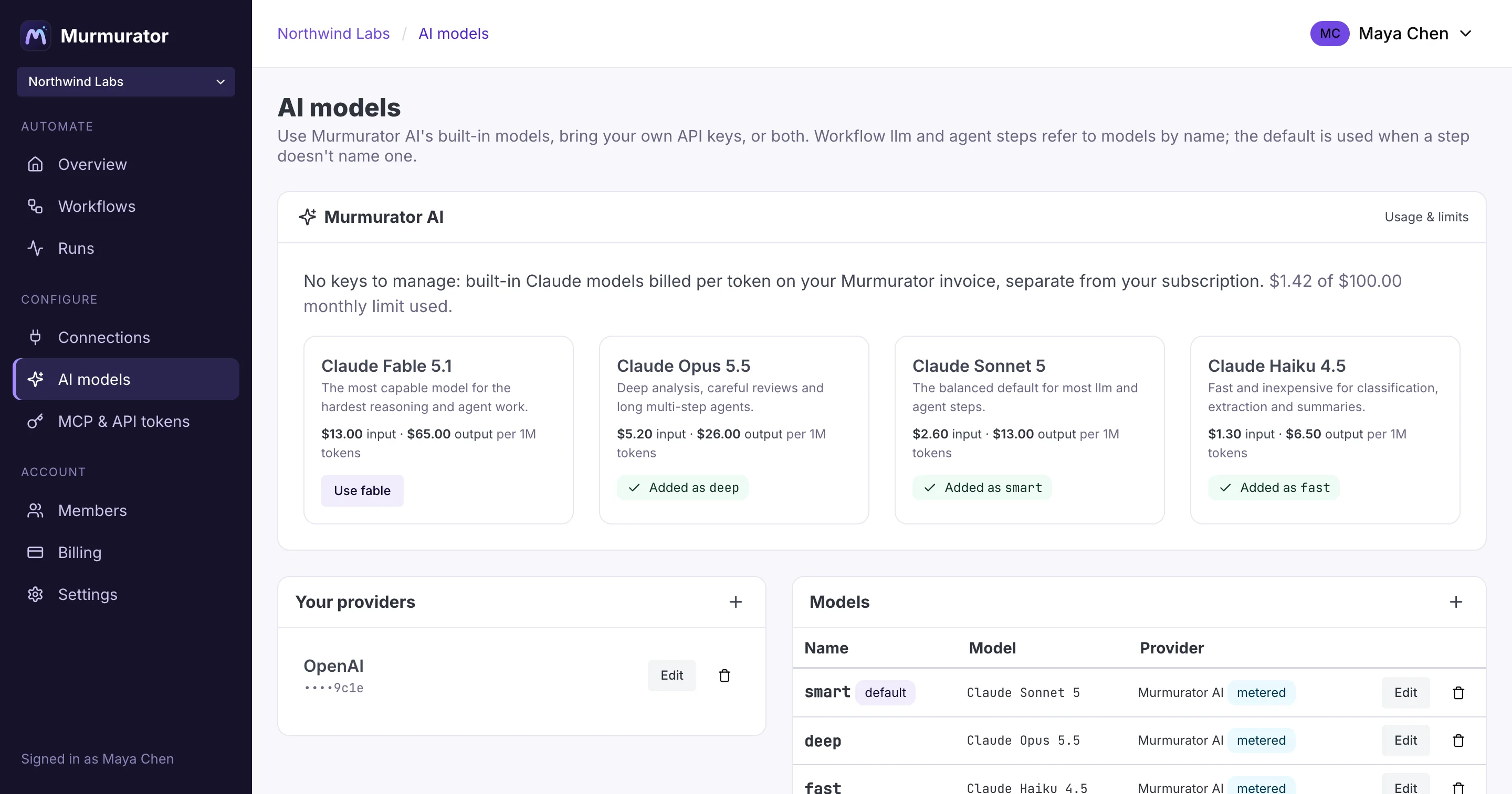 AI models: built-in and your own